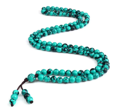 Natural Stone Malachite Beaded Necklace